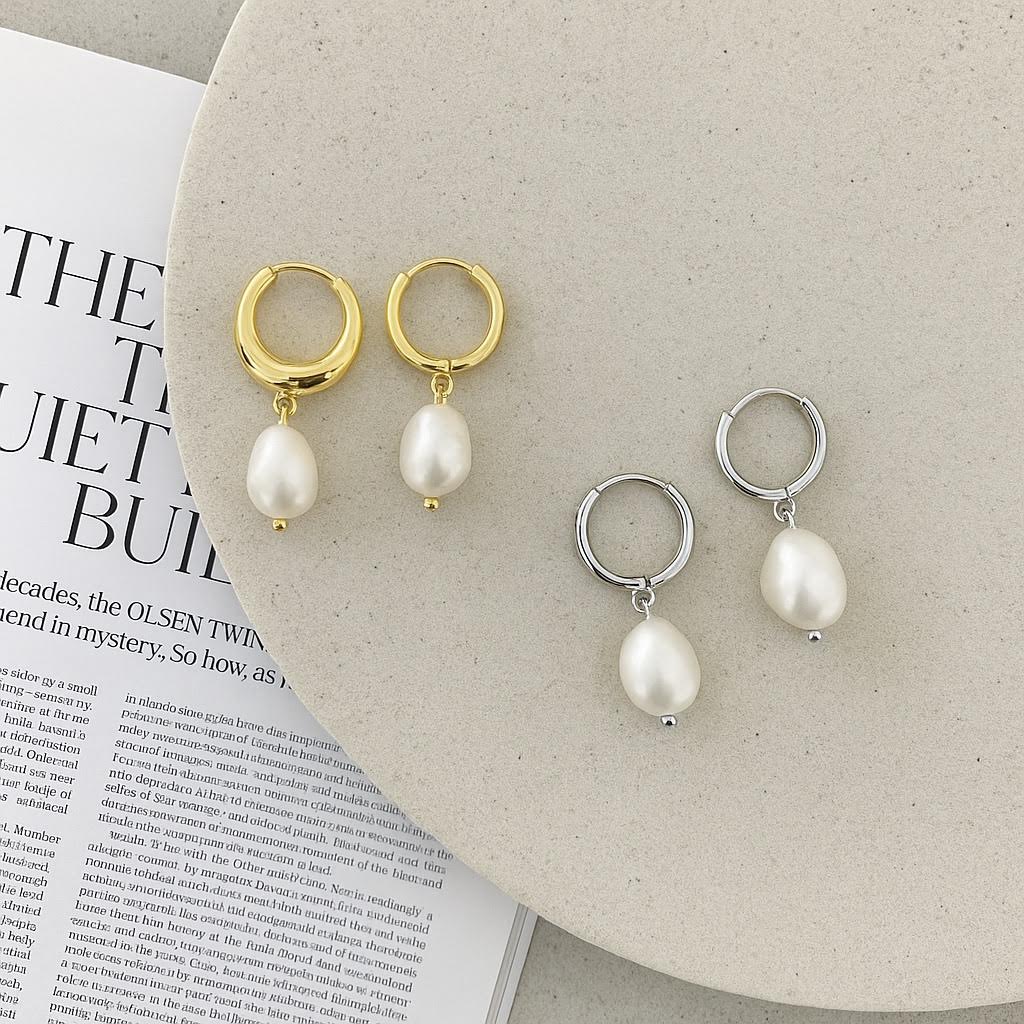 1 Pair Sterling Silver Freshwater Pearl Earrings