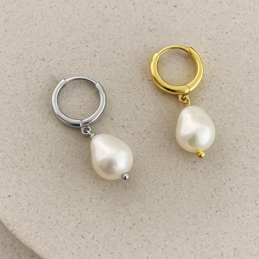 1 Pair Sterling Silver Freshwater Pearl Earrings