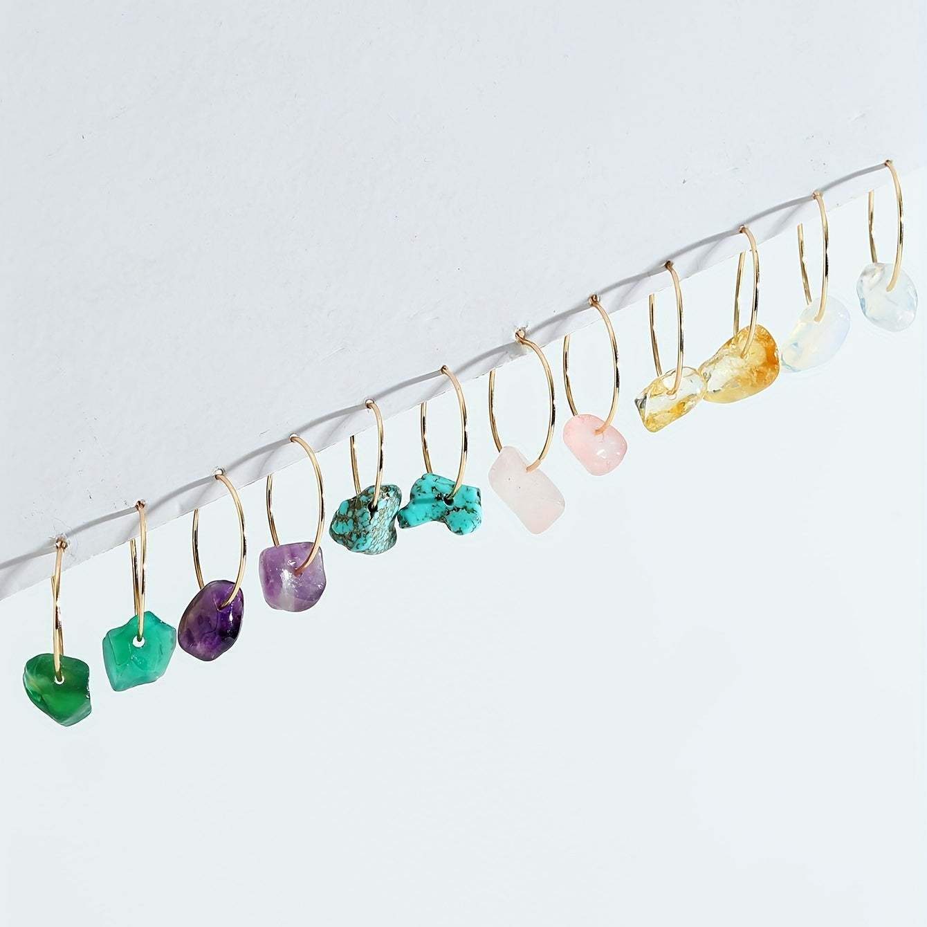 6 Pairs Natural Stone Women's Earrings Set