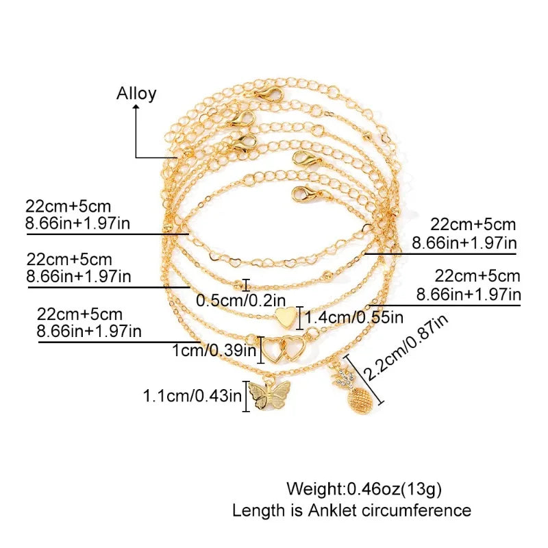 Anklets for Women, 18K Gold Palted Anklet Bracelets for Womens Girls, Dainty Foot Jewelry Women's Ankelts Beach Gifts for Her