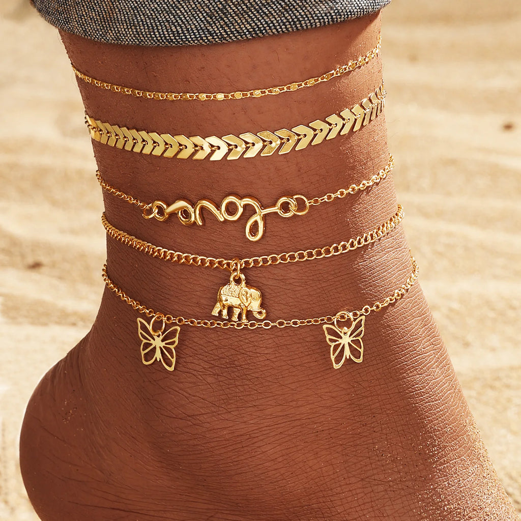 Anklets for Women, 18K Gold Palted Anklet Bracelets for Womens Girls, Dainty Foot Jewelry Women's Ankelts Beach Gifts for Her