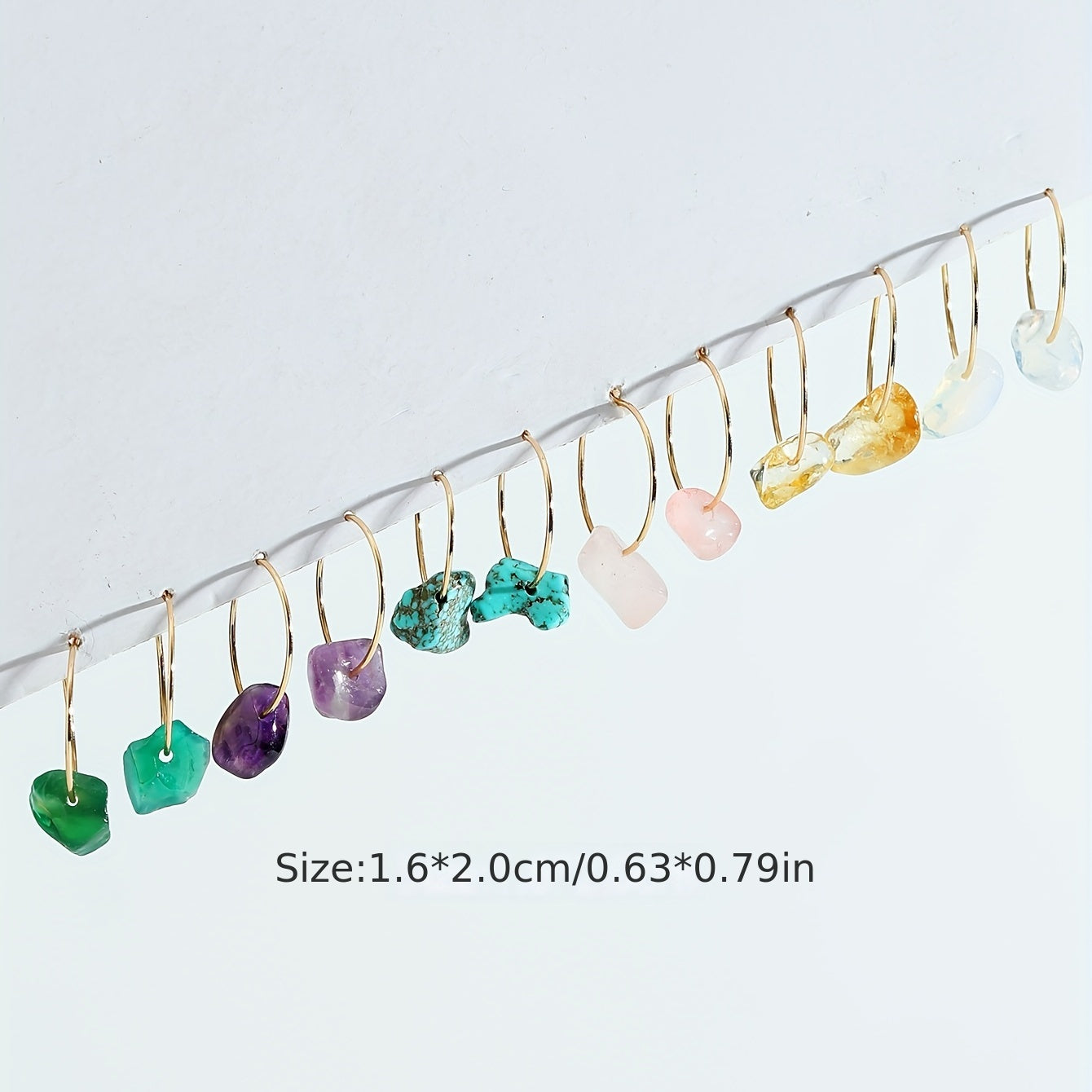 6 Pairs Natural Stone Women's Earrings Set