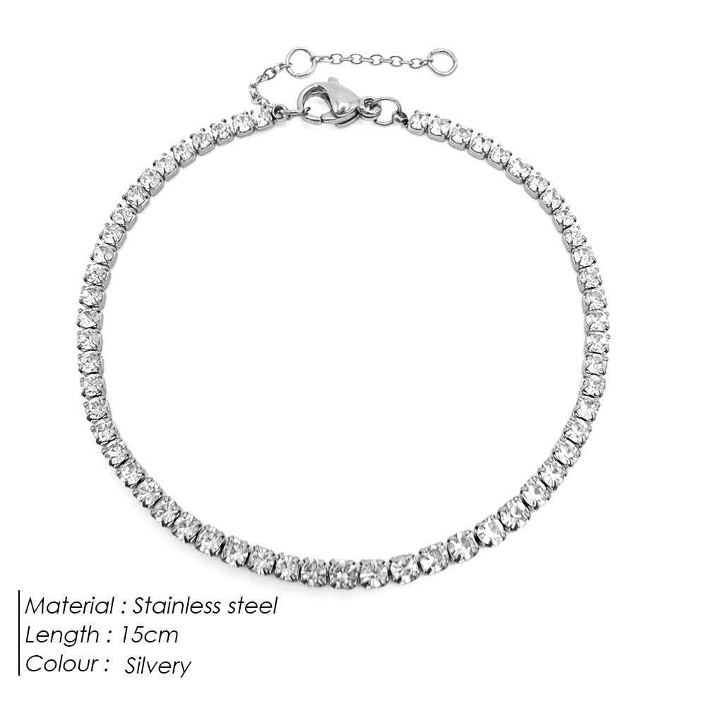 Women's Zircon Stainless Steel Rhinestone Bracelet