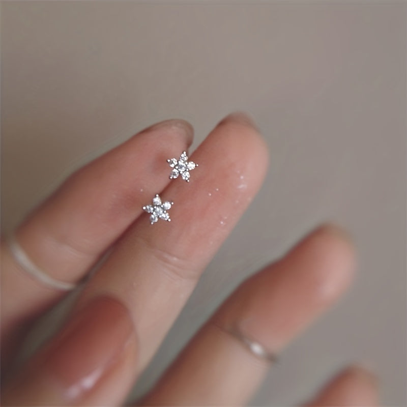 Cherry Blossom Synthetic Zirconia Small Earrings