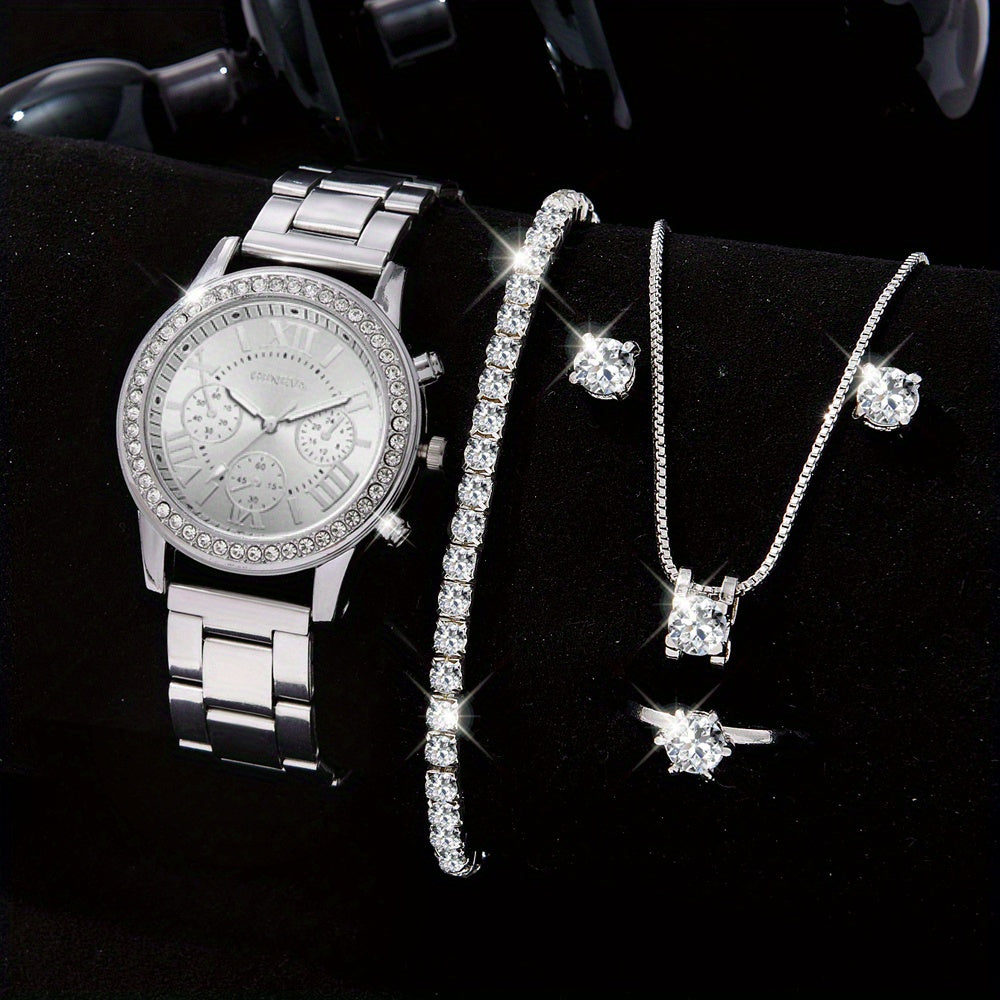 6pcs/set Rose Golden Electronic Quartz