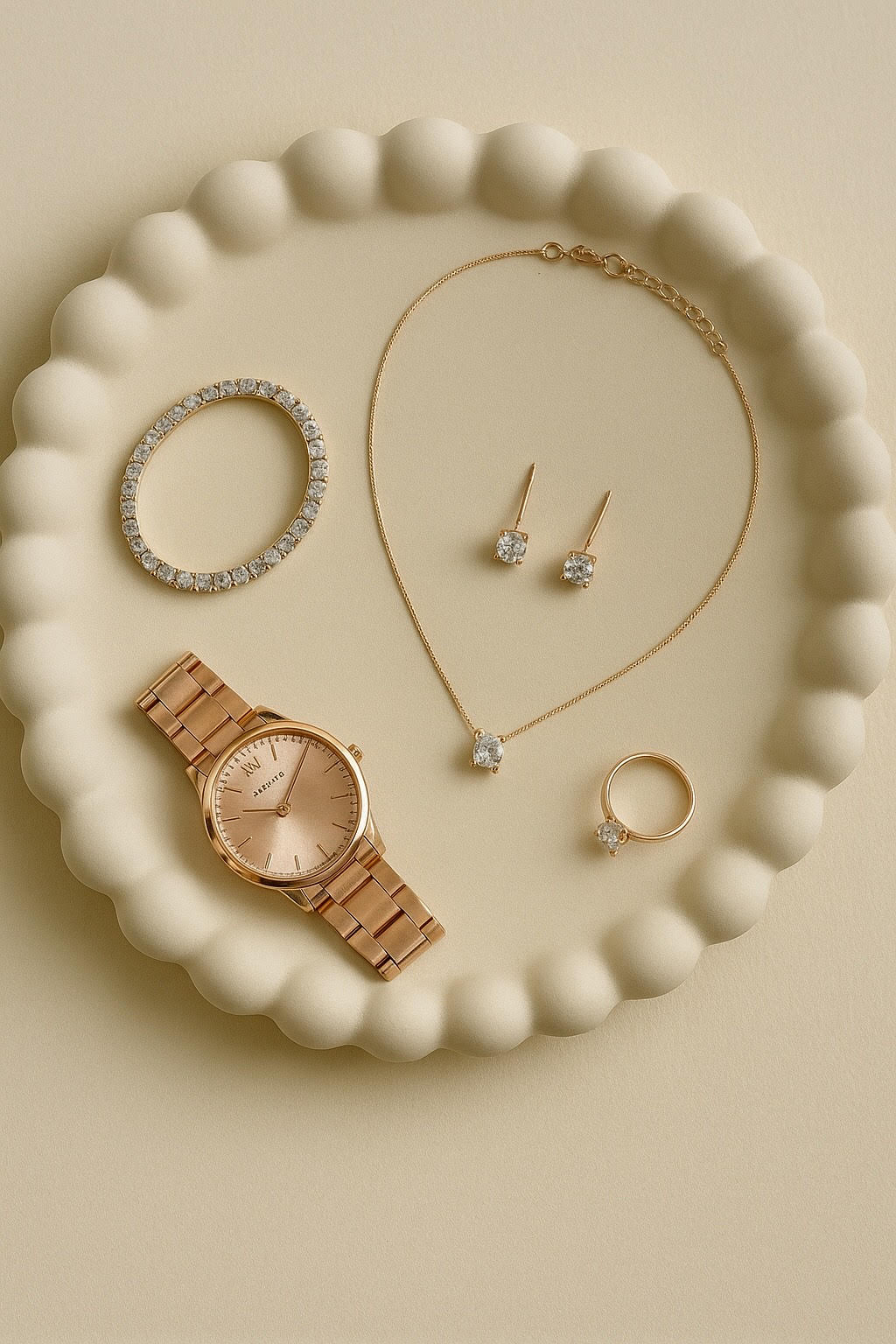 6pcs/set Rose Golden Electronic Quartz